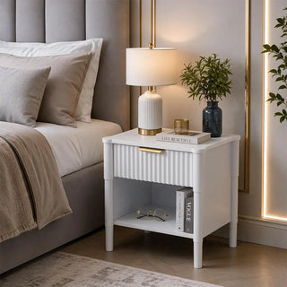Ascot Bedside Table - White