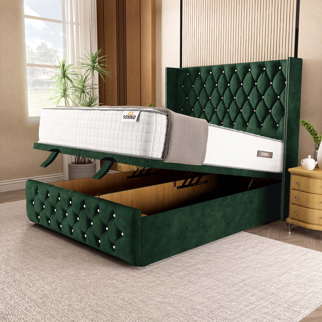 Luxor Ottoman Divan Bed - Emerald Coniston – Sonno