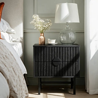 Noir Bedside Table - Black