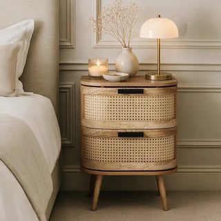 Portobello 2 Drawer Bedside Table - Natural