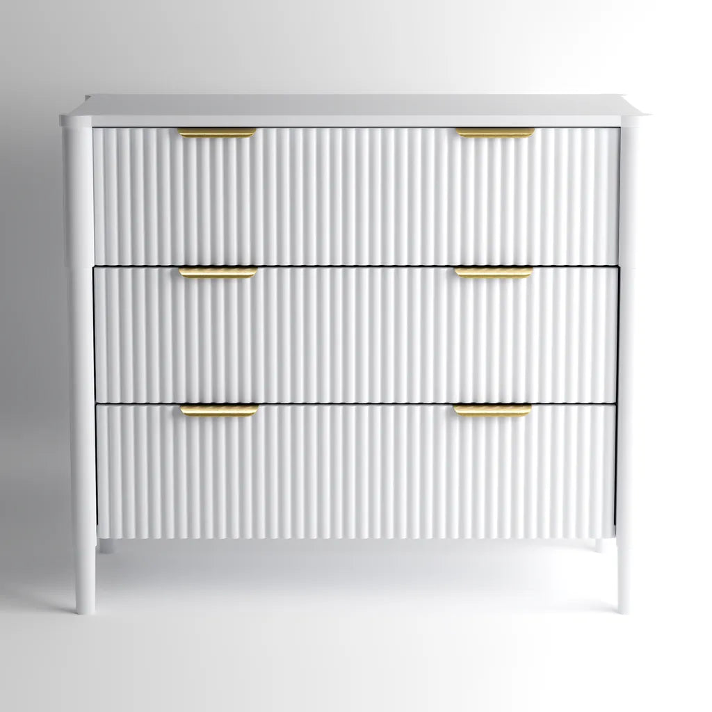 Ascot 3 Drawers Chest - White