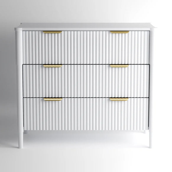Ascot 3 Drawers Chest - White