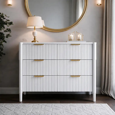 Ascot 3 Drawers Chest - White