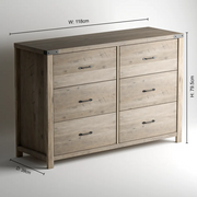Ashford 3+3 Drawers Chest - Ashgrey