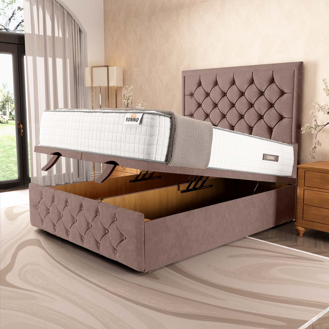 Barcelona Ottoman Divan Bed - Mauve Naples – Sonno