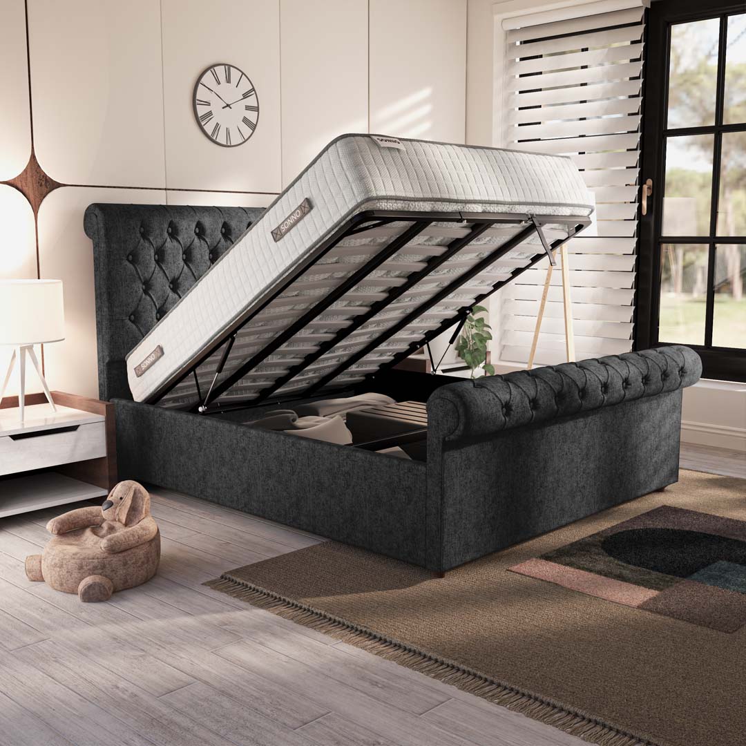 Berlin Upholstered Ottoman Bed