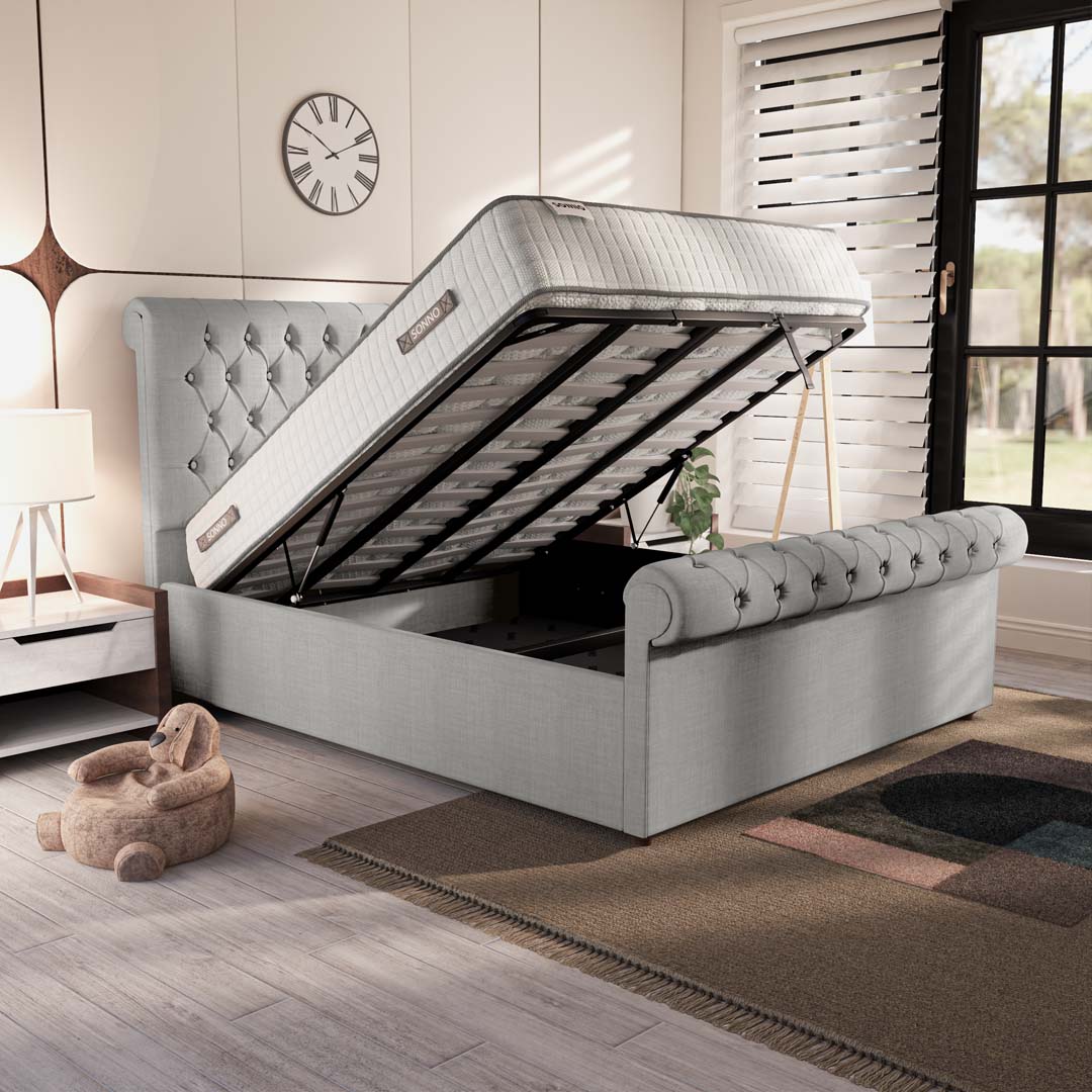 Berlin Upholstered Ottoman Bed