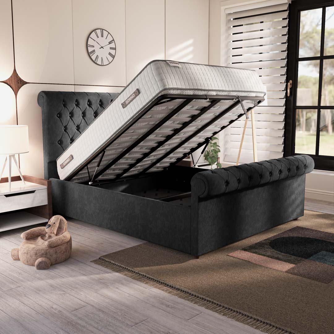 Berlin Upholstered Ottoman Bed