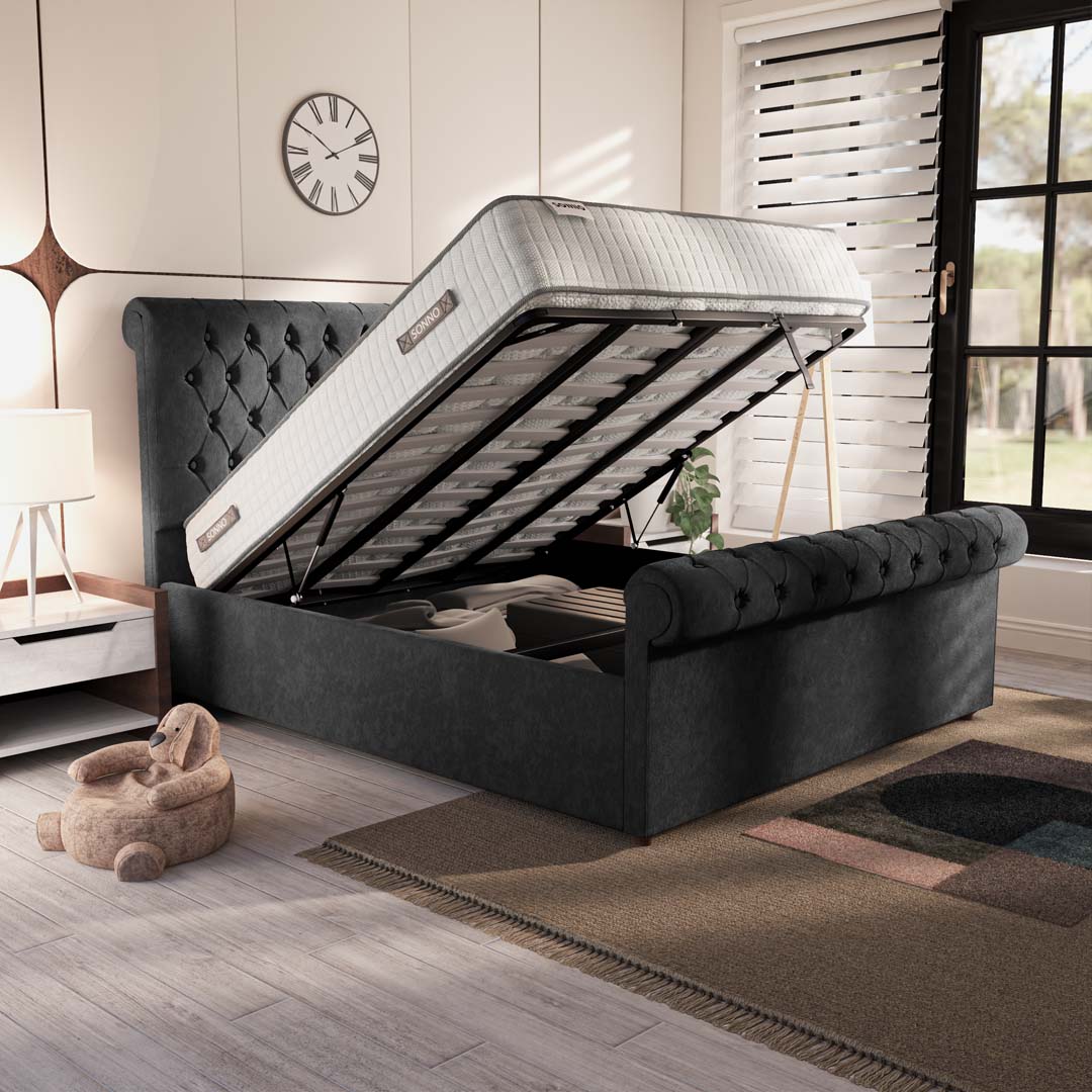Berlin Upholstered Ottoman Bed