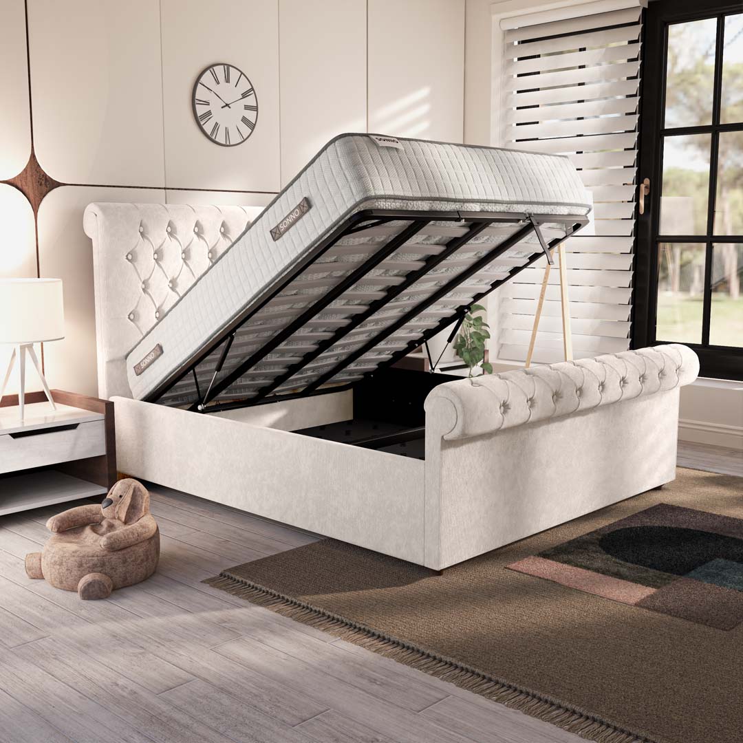 Berlin Upholstered Ottoman Bed