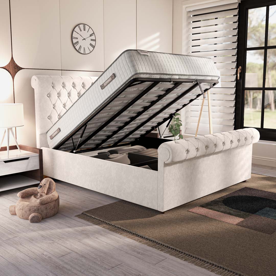 Berlin Upholstered Ottoman Bed