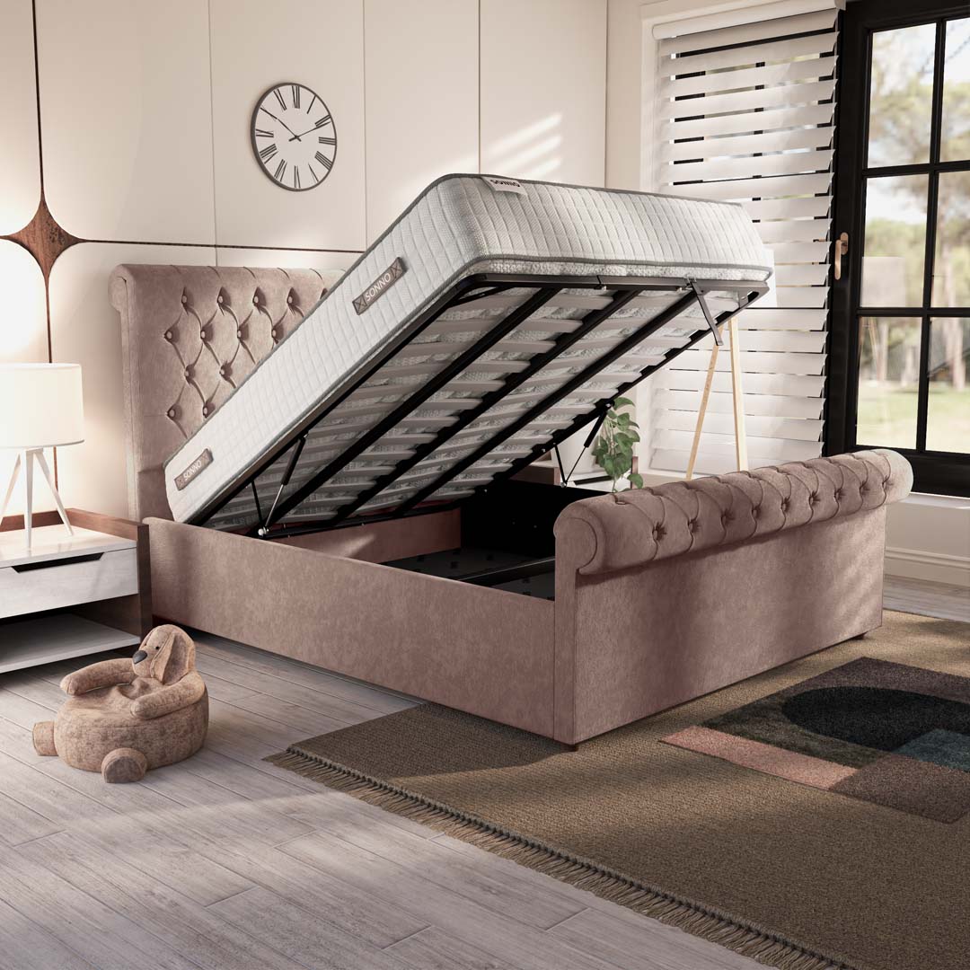 Berlin Upholstered Ottoman Bed