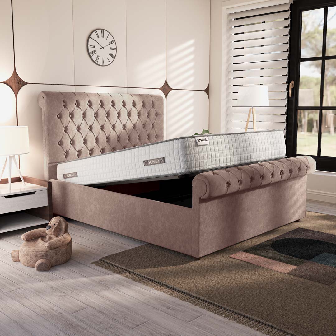Berlin Upholstered Ottoman Bed