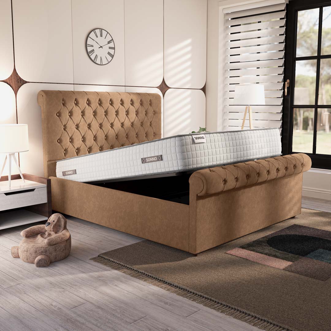Berlin Upholstered Ottoman Bed