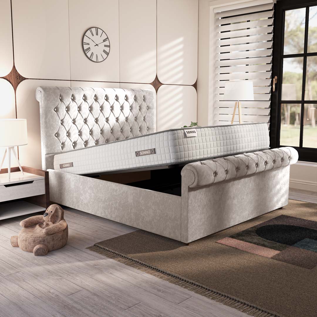 Berlin Upholstered Ottoman Bed