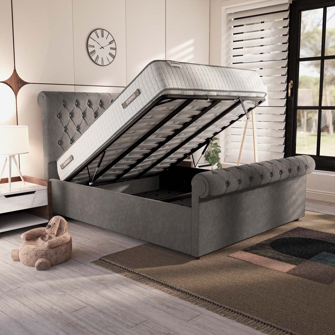 Berlin Upholstered Ottoman Bed