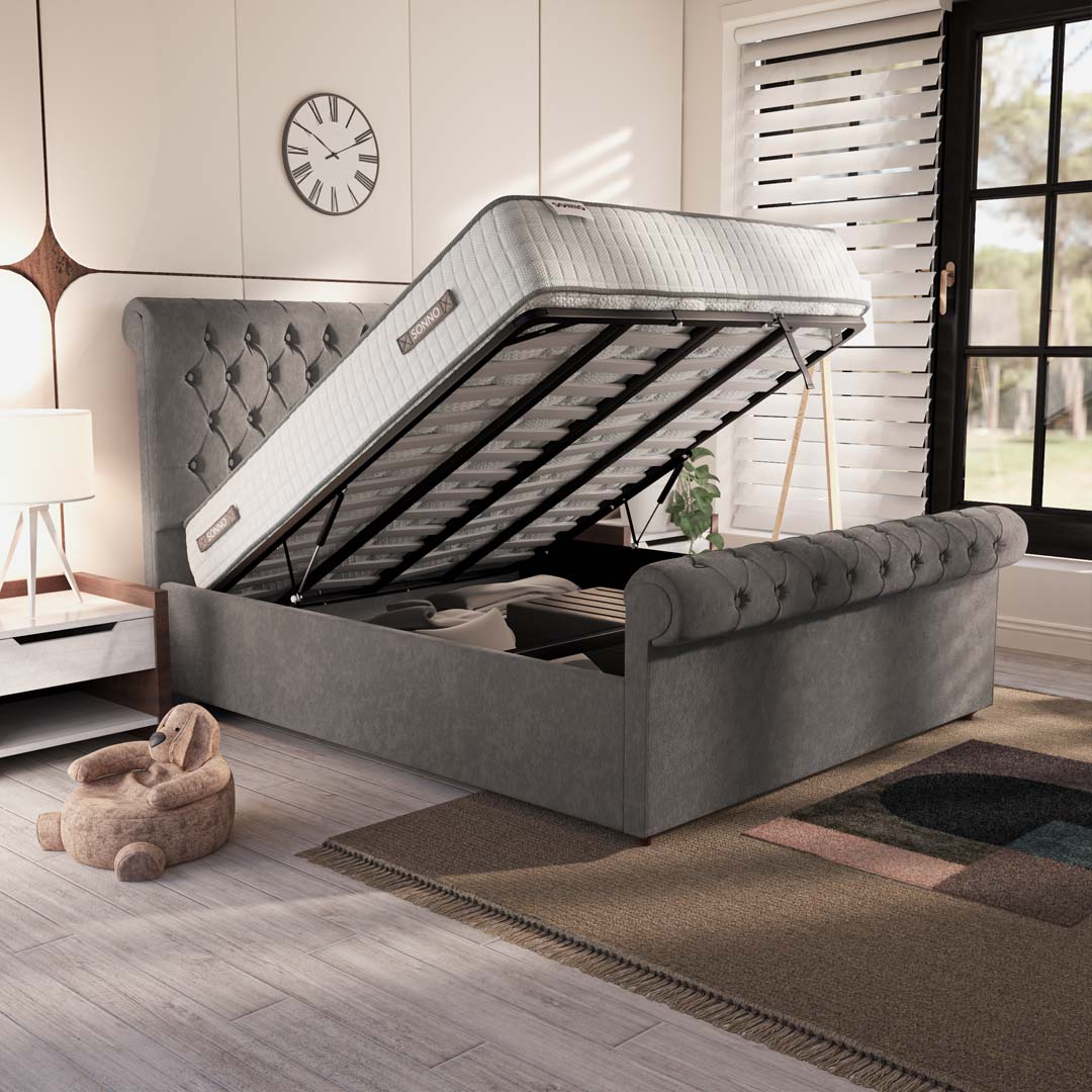 Berlin Upholstered Ottoman Bed