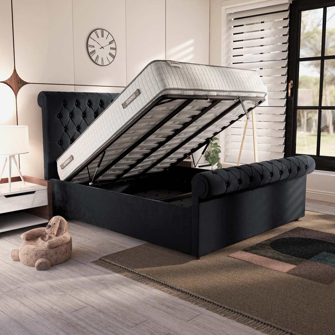 Berlin Upholstered Ottoman Bed