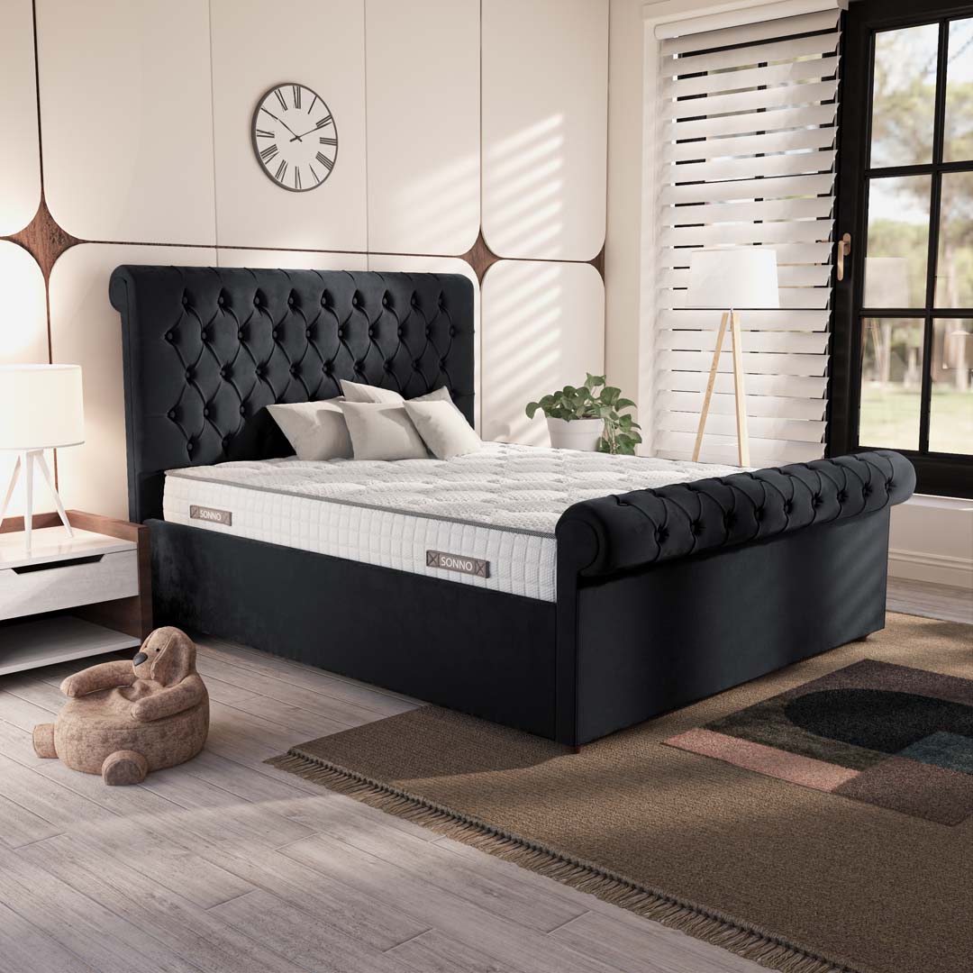 Berlin Upholstered Ottoman Bed