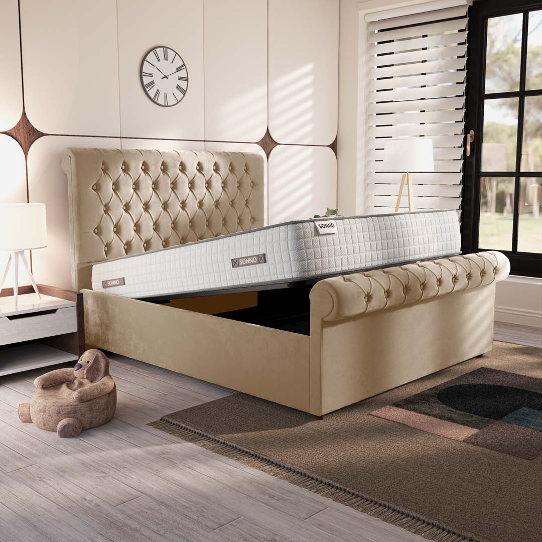 Berlin Upholstered Ottoman Bed