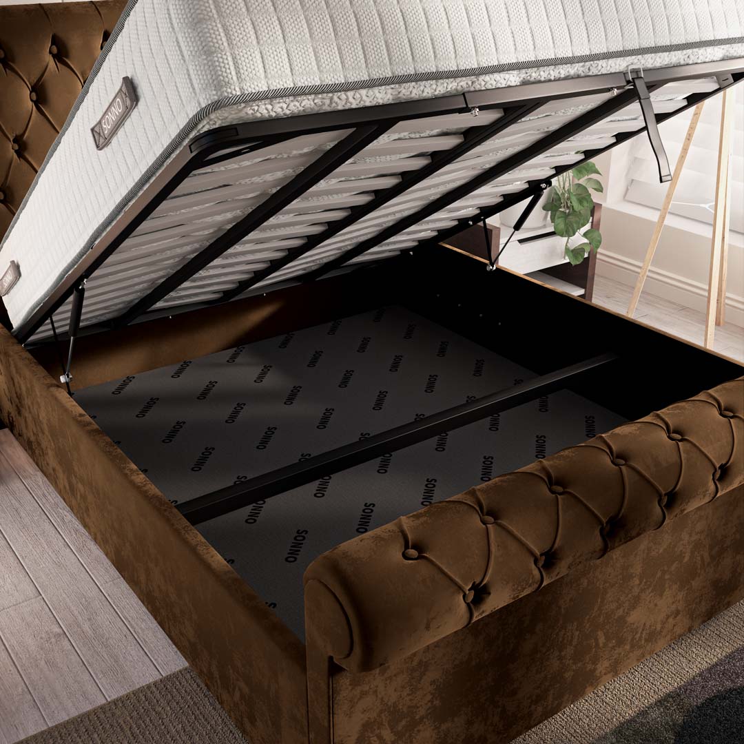 Berlin Upholstered Ottoman Bed