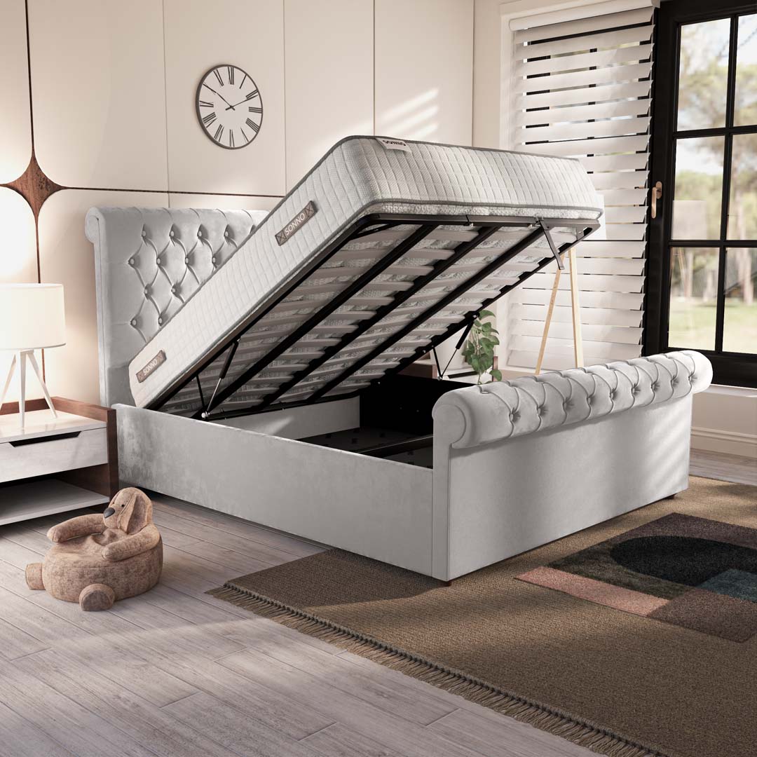 Berlin Upholstered Ottoman Bed