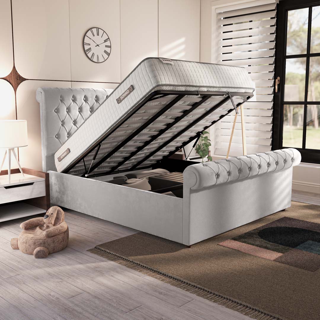 Berlin Upholstered Ottoman Bed