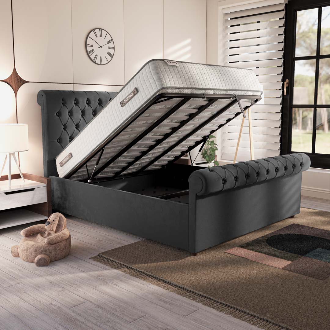 Berlin Upholstered Ottoman Bed