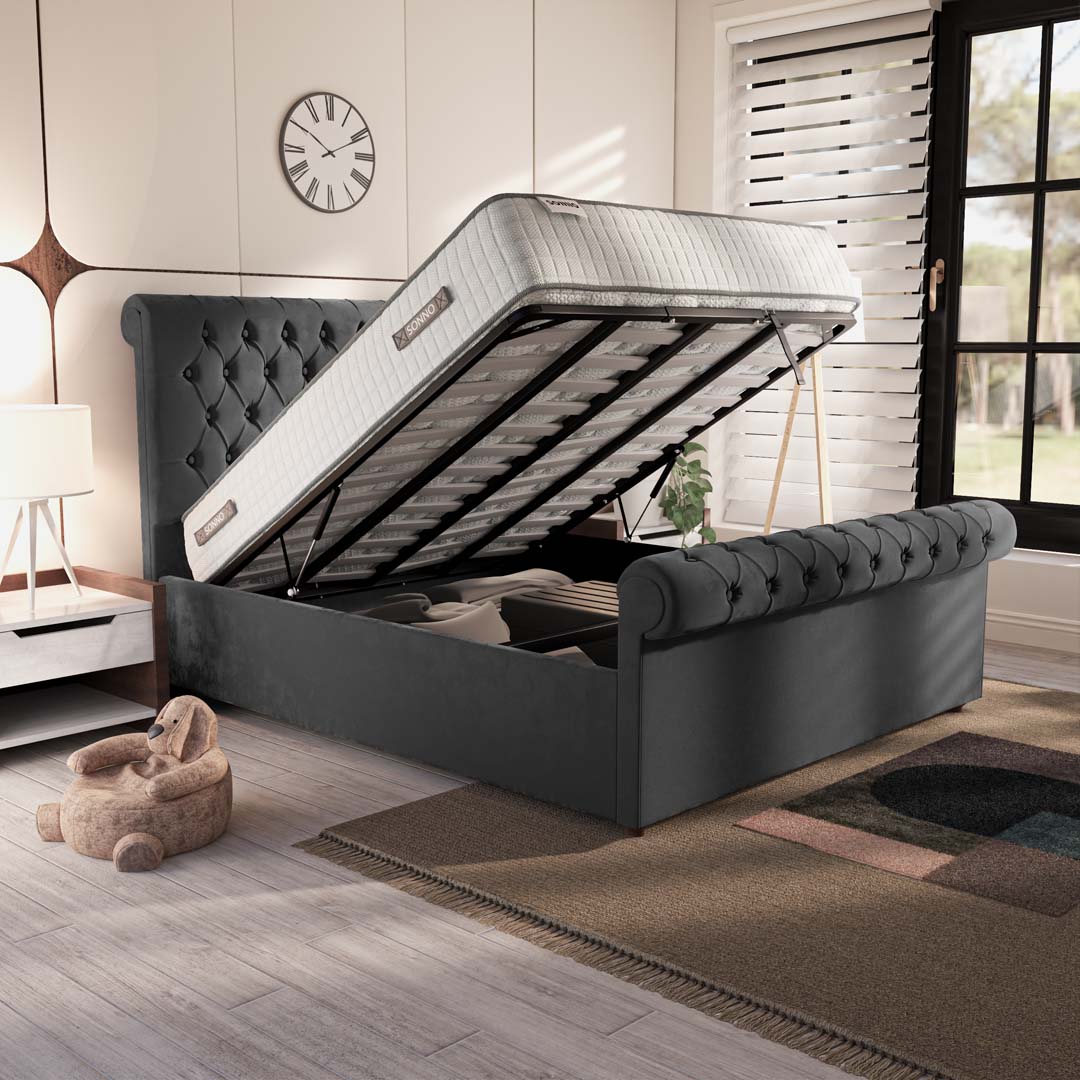 Berlin Upholstered Ottoman Bed