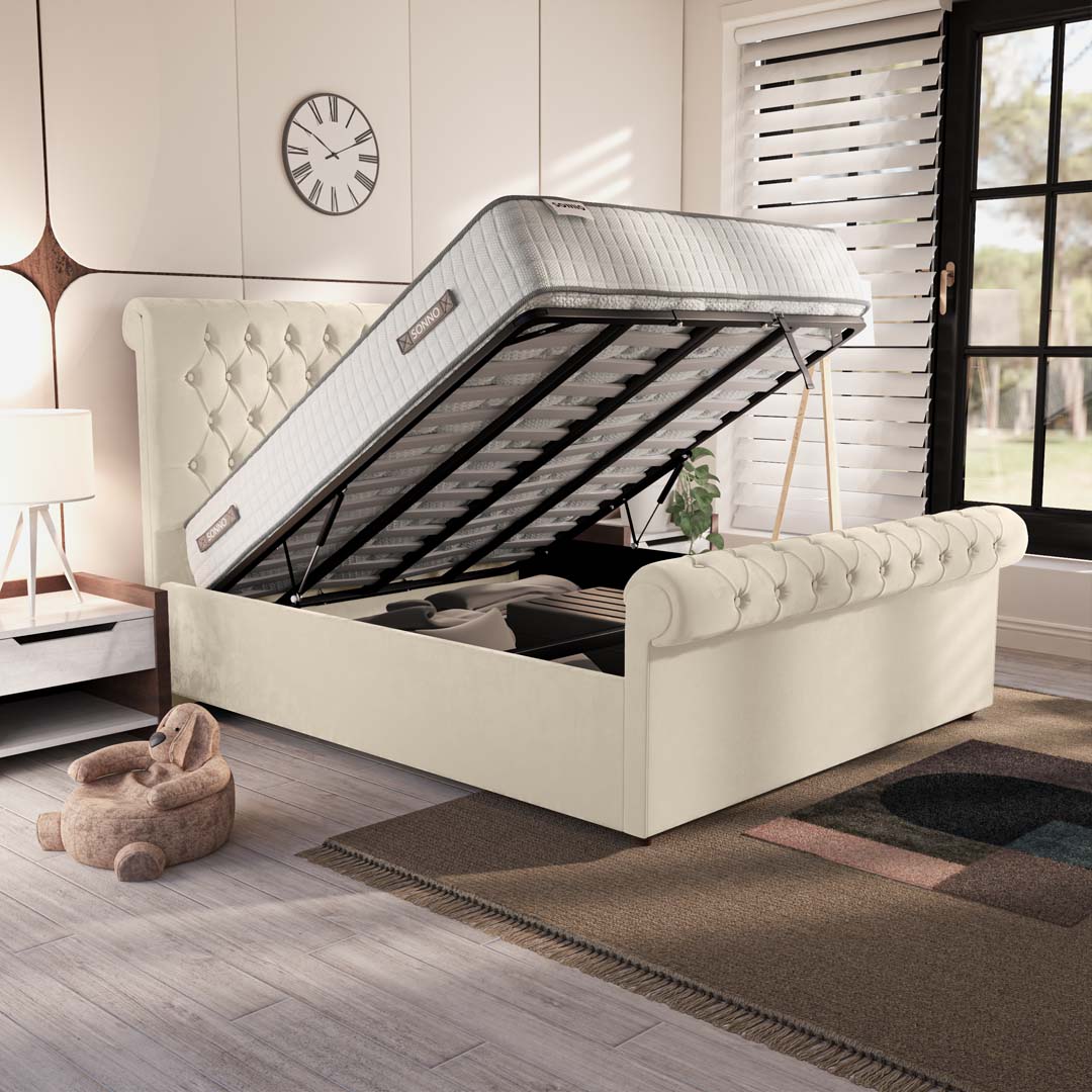Berlin Upholstered Ottoman Bed