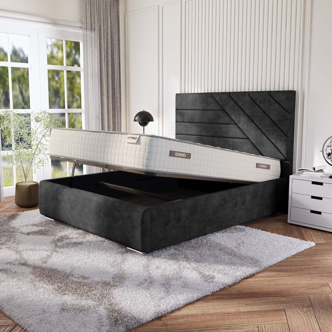 Chicago Upholstered Ottoman Bed