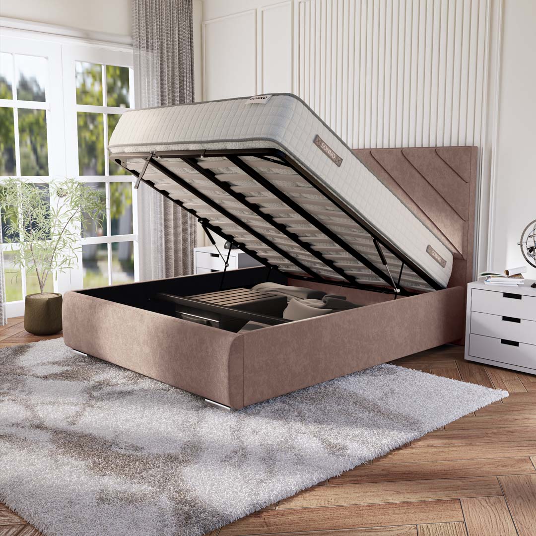 Chicago Upholstered Ottoman Bed
