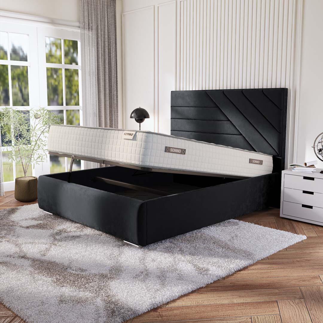 Chicago Upholstered Ottoman Bed