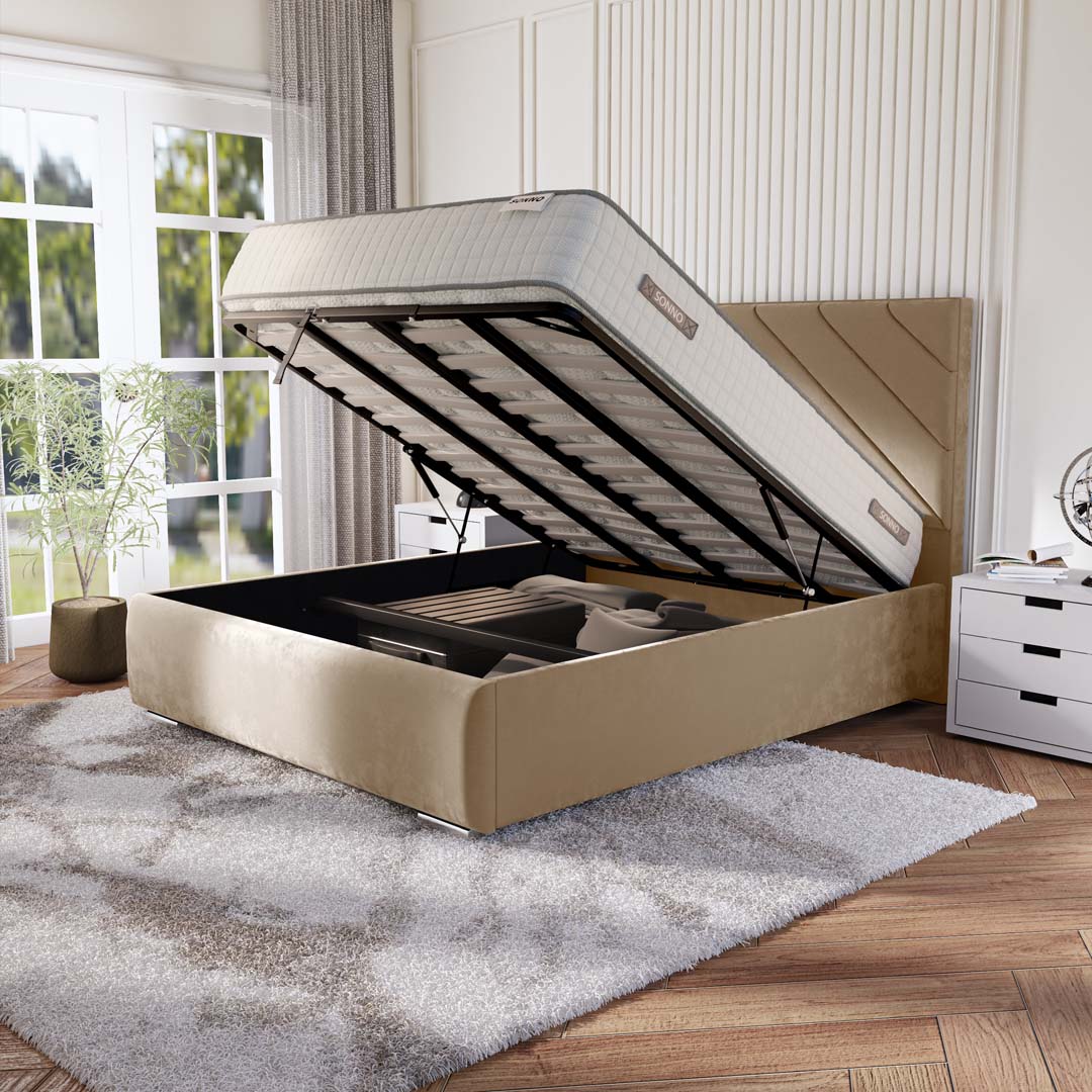 Chicago Upholstered Ottoman Bed