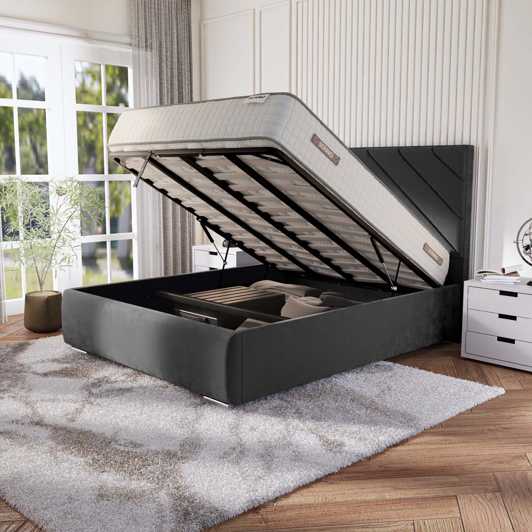 Chicago Upholstered Ottoman Bed