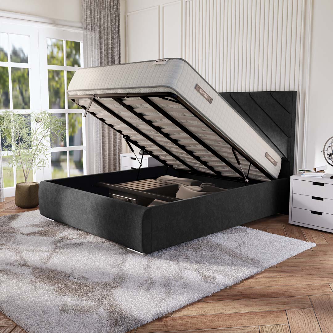 Chicago Upholstered Ottoman Bed