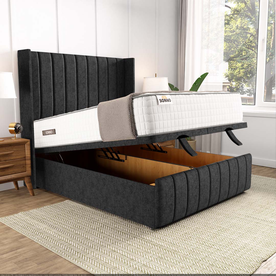Cidra Wingback Ottoman Divan Bed