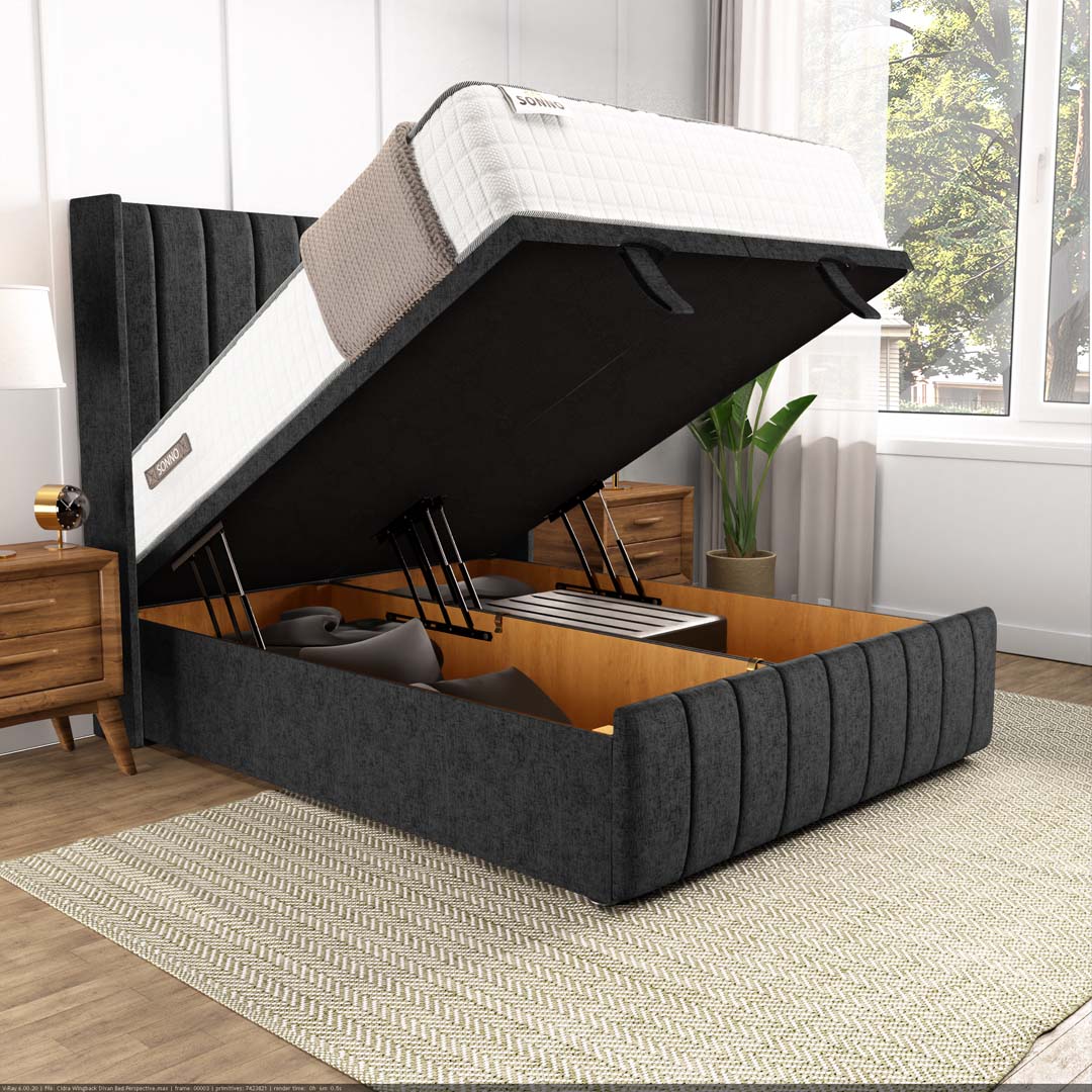 Cidra Wingback Ottoman Divan Bed