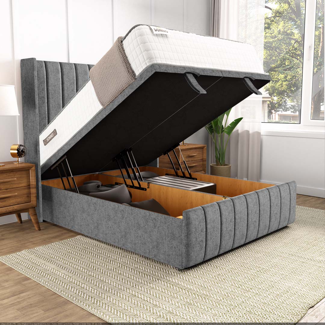 Cidra Wingback Ottoman Divan Bed