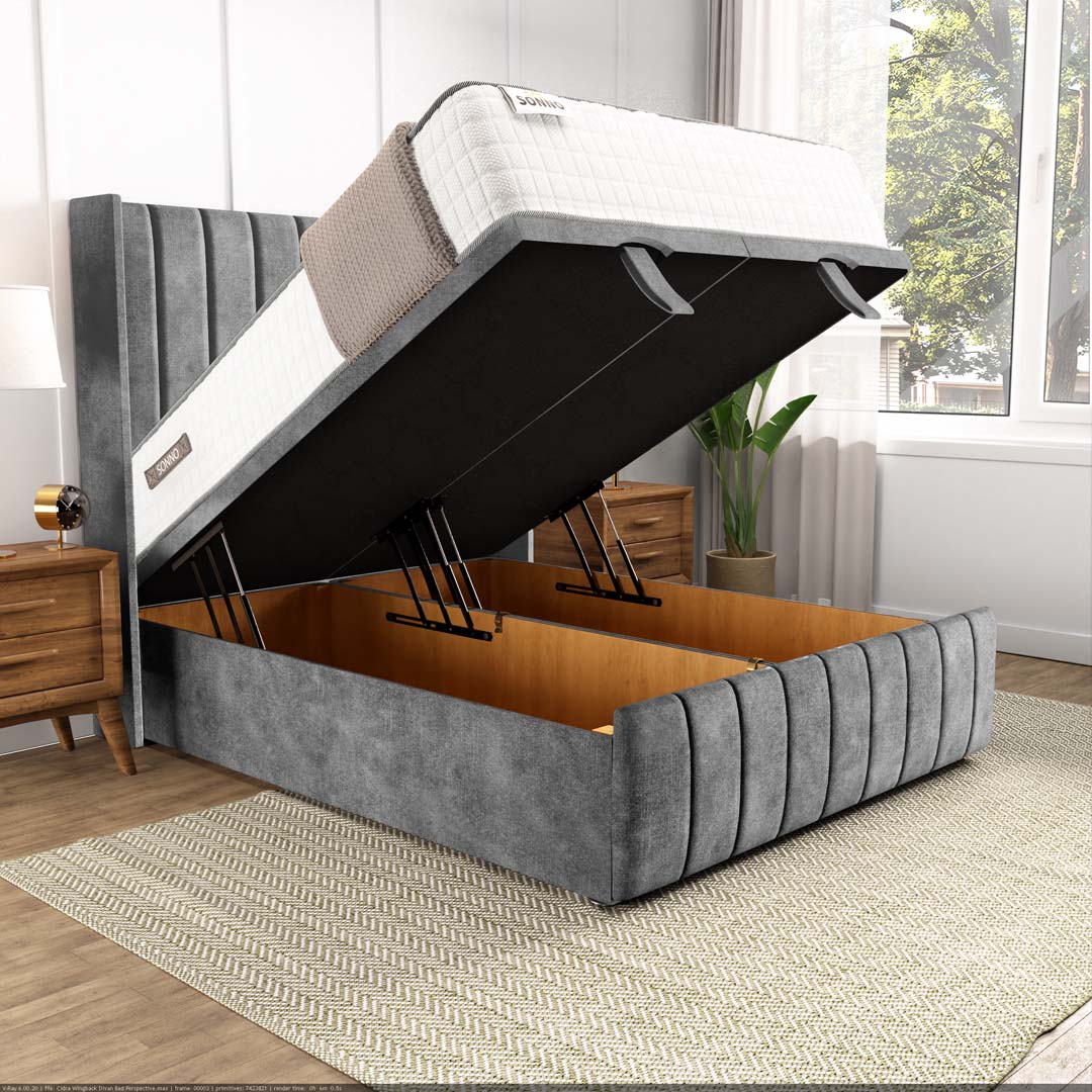 Cidra Wingback Ottoman Divan Bed