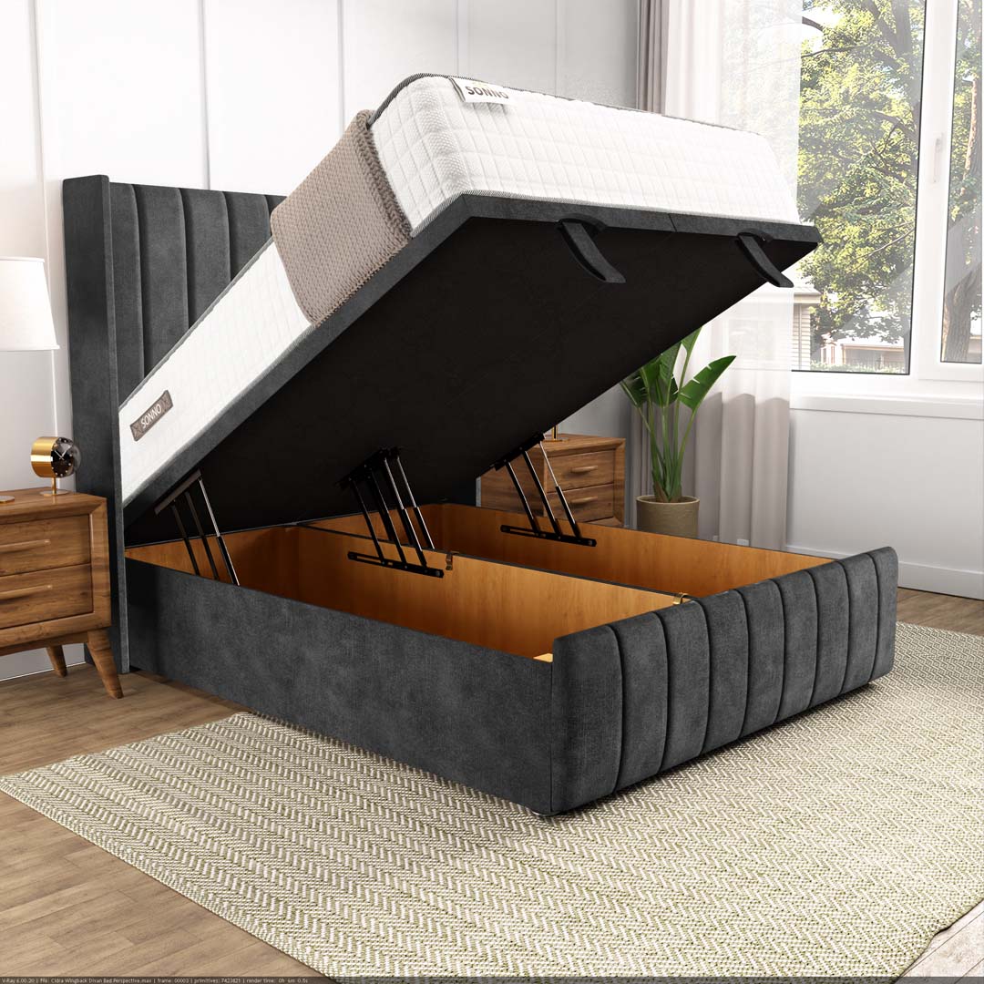 Cidra Wingback Ottoman Divan Bed