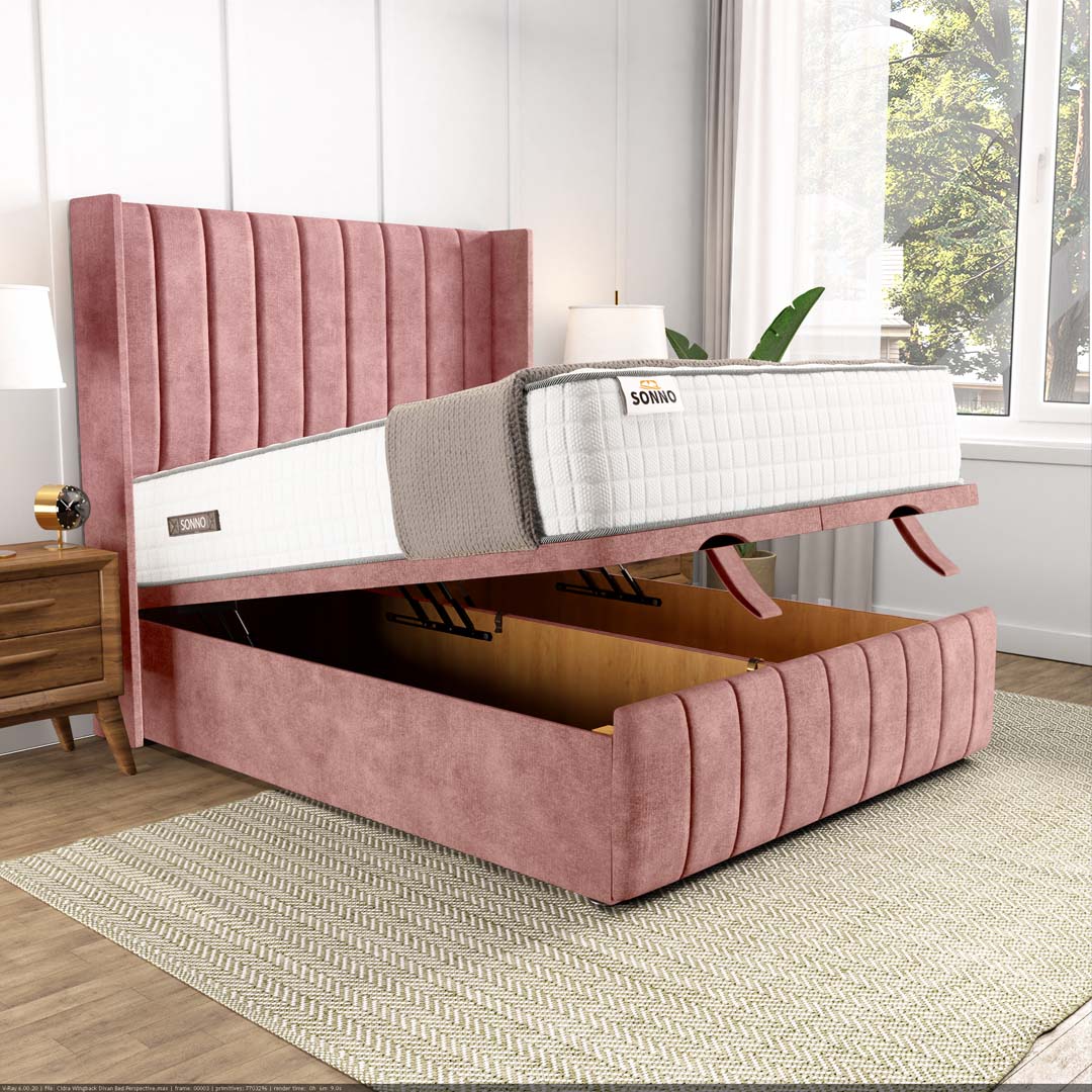 Cidra Wingback Ottoman Divan Bed