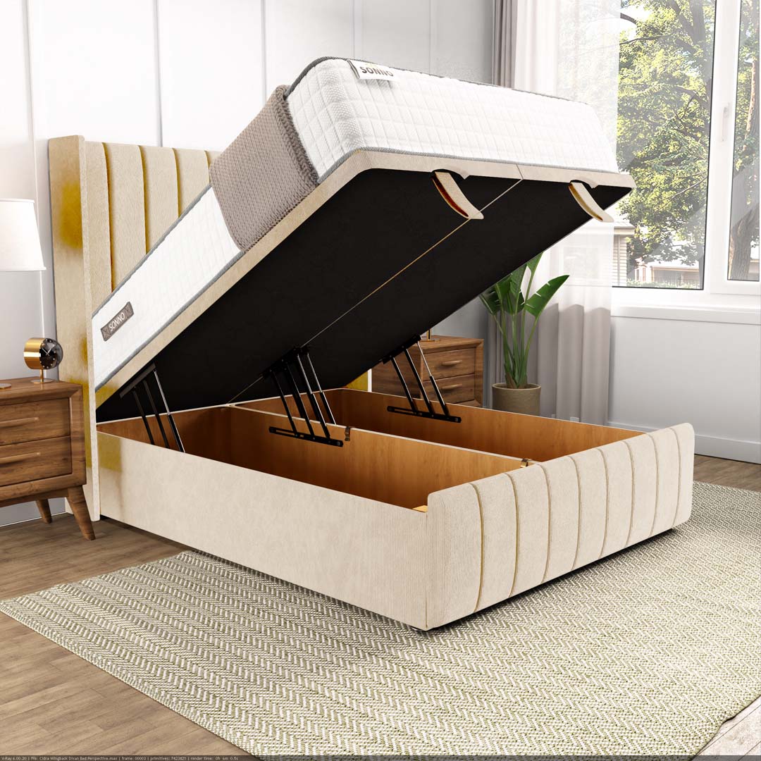 Cidra Wingback Ottoman Divan Bed