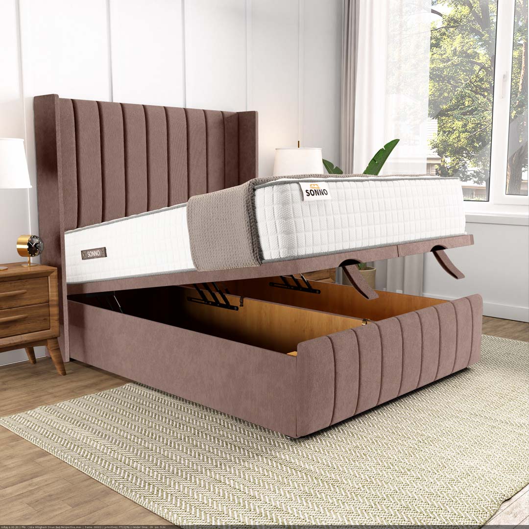 Cidra Wingback Ottoman Divan Bed