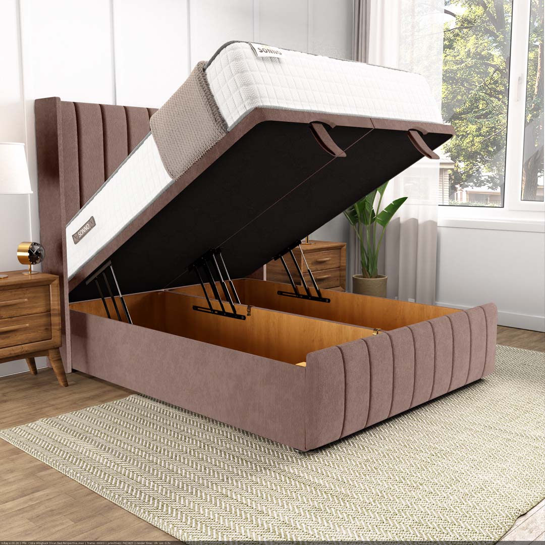 Cidra Wingback Ottoman Divan Bed