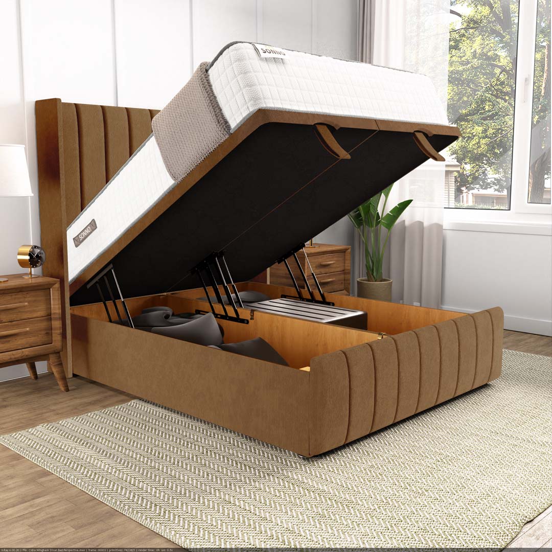 Cidra Wingback Ottoman Divan Bed
