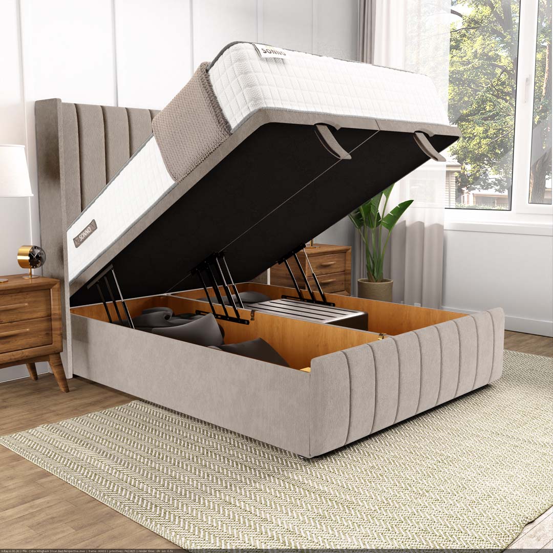 Cidra Wingback Ottoman Divan Bed
