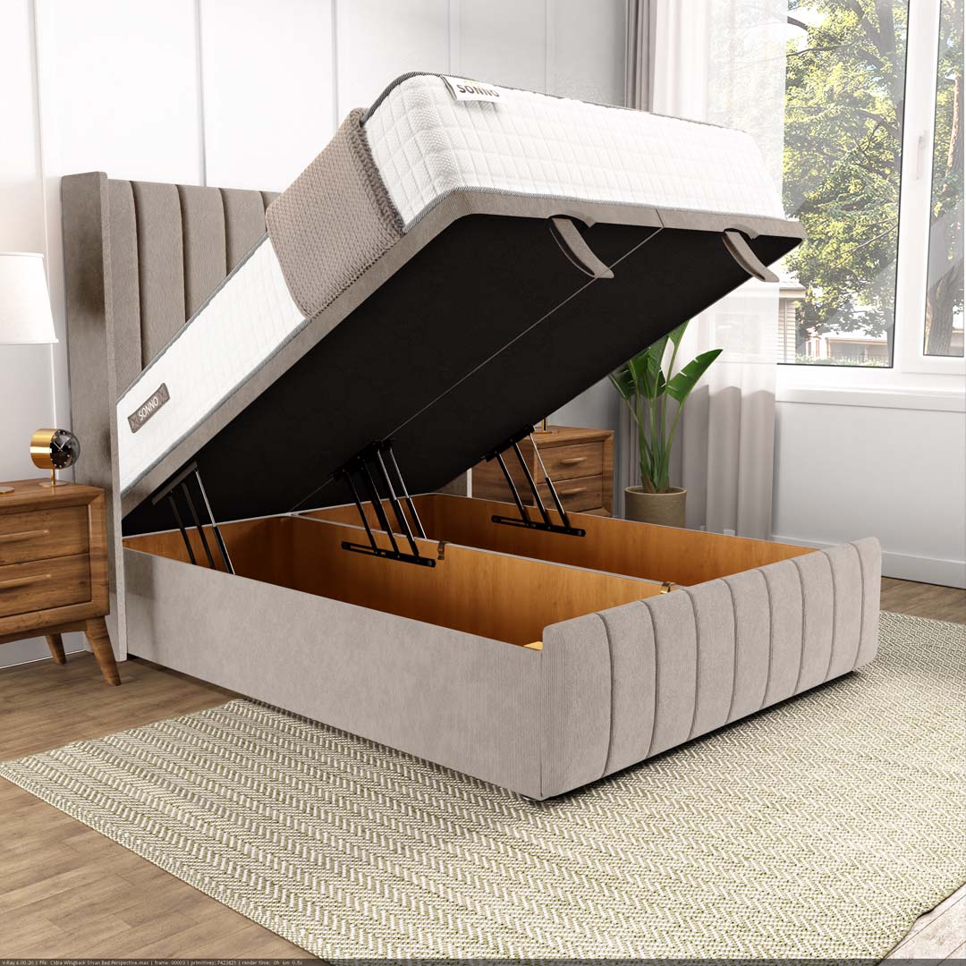 Cidra Wingback Ottoman Divan Bed