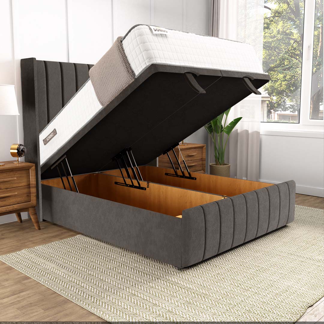 Cidra Wingback Ottoman Divan Bed