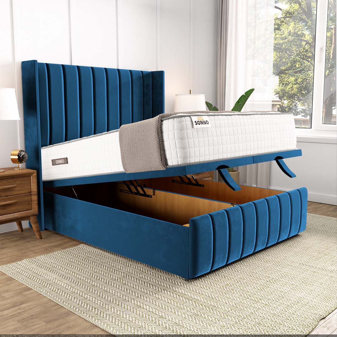 Cidra Wingback Ottoman Divan Bed